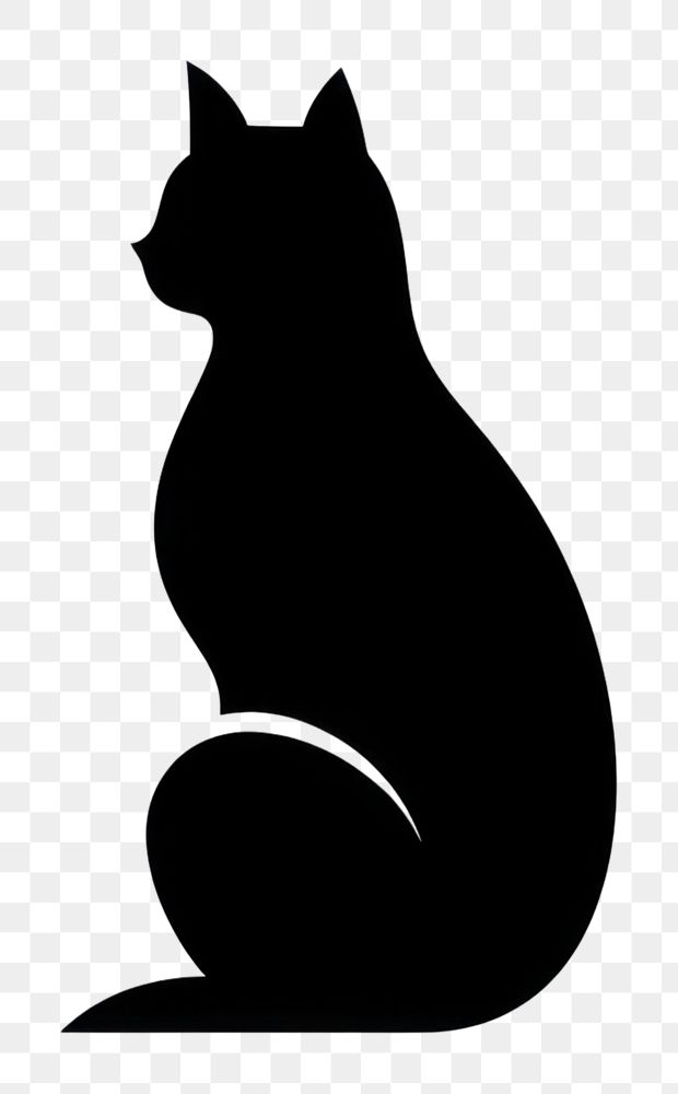PNG Cat silhouette animal mammal.