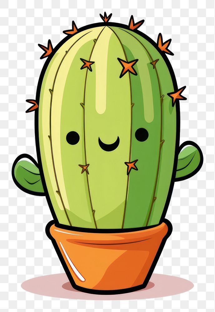 PNG Cactu cactus cartoon plant.