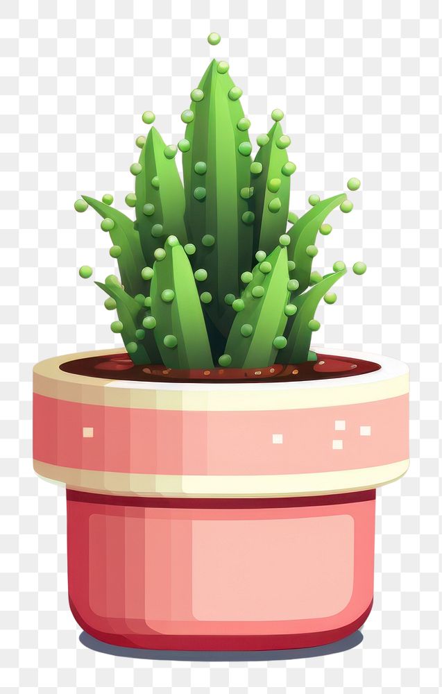 PNG Plant pot pixel houseplant terracotta decoration.