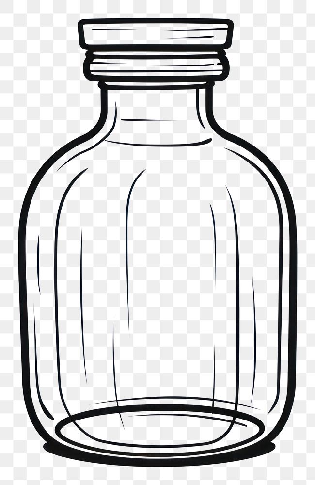 PNG Bottle sketch glass jar