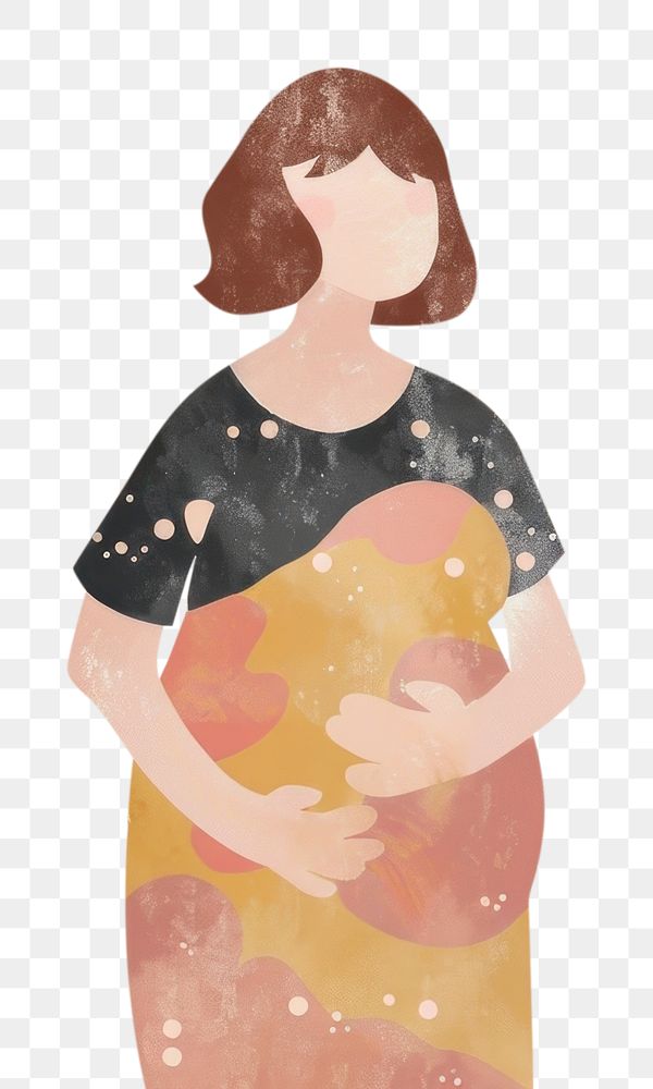 PNG Cute Pregnant illustration pregnant art representation.