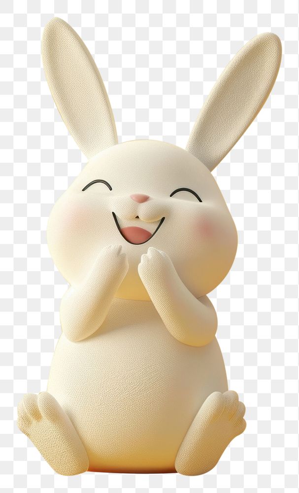 PNG 3d Rabbit character figurine cartoon animal.