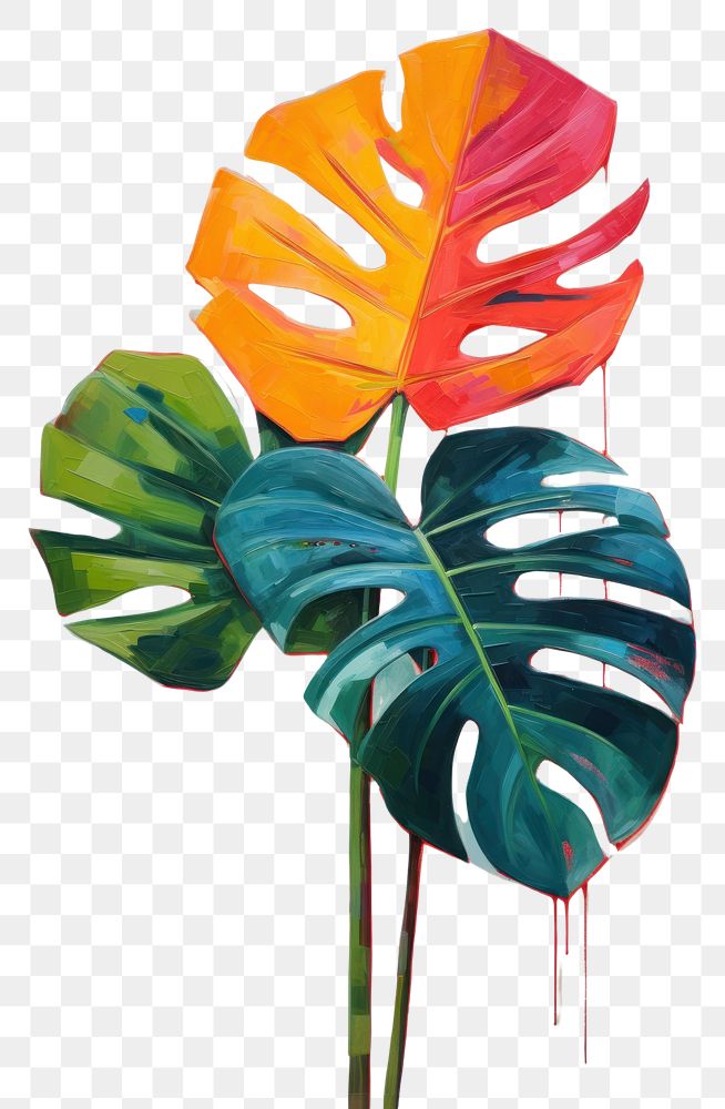 PNG Leaf painting leaf plant.