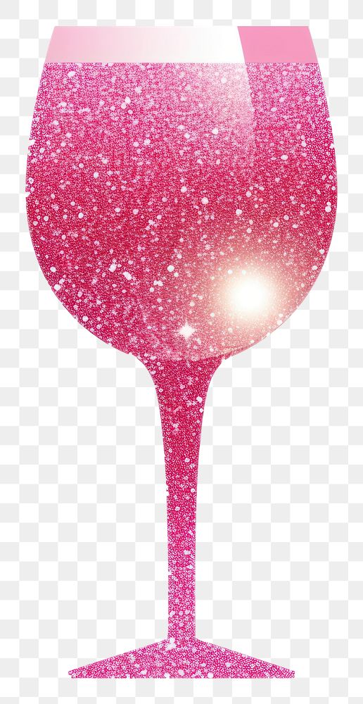 PNG  Pink wine glass icon glitter drink white background.