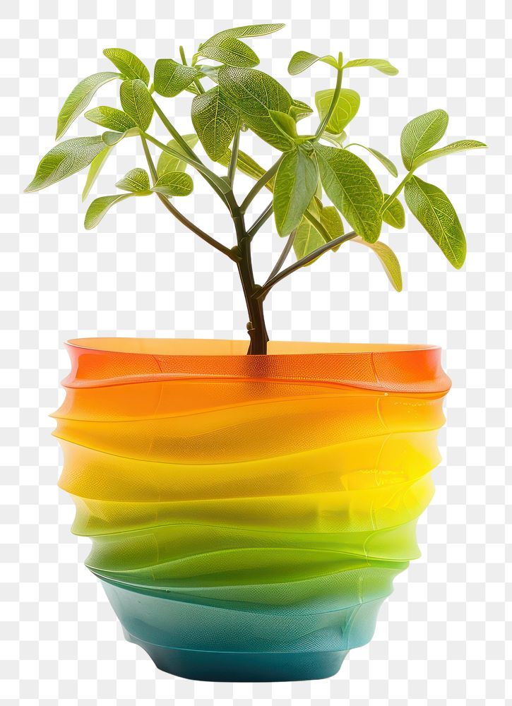 PNG Tree in plant pot vase leaf white background.