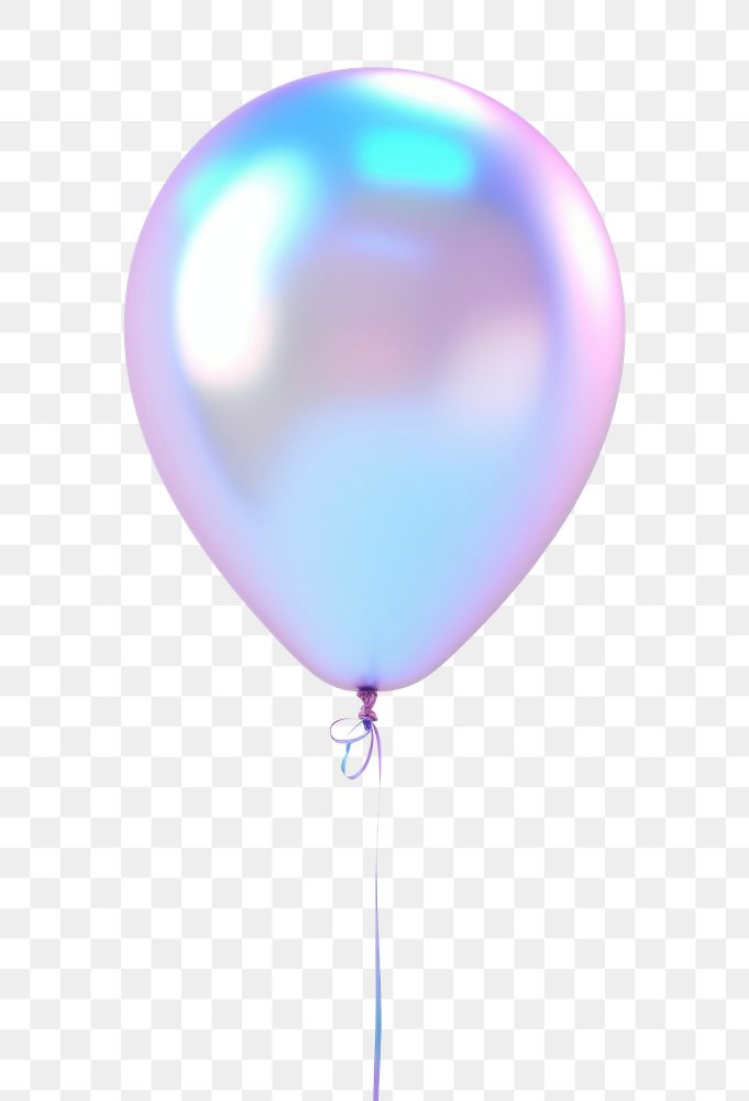 PNG 3d render of balloon holographic glass color lightweight celebration mid-air.