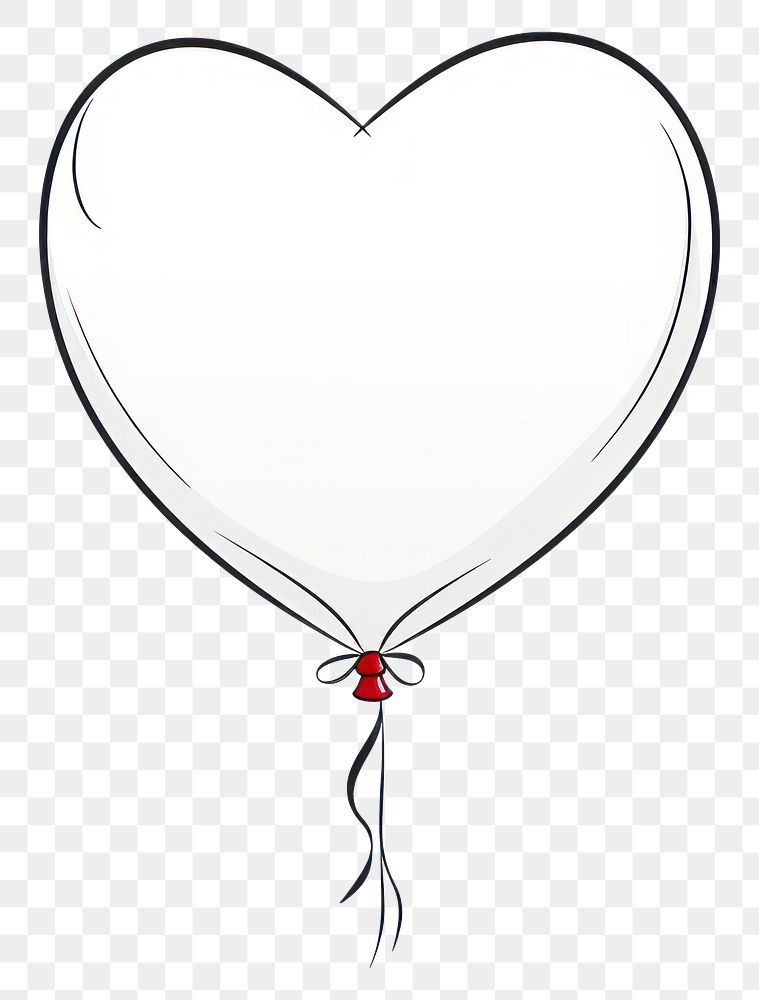 PNG Balloon heart line white background.