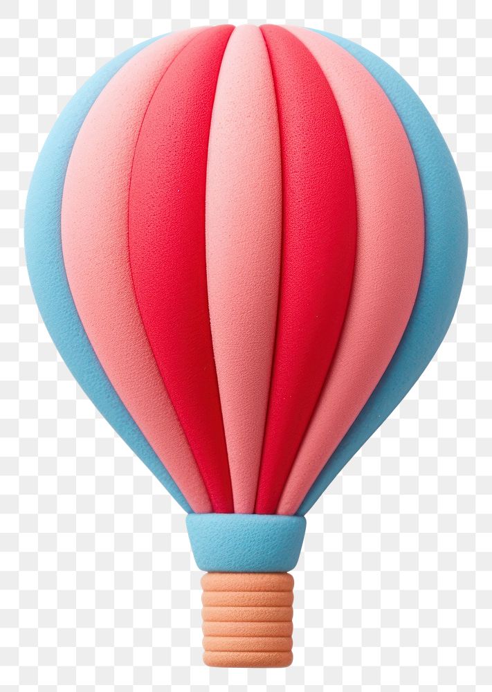 PNG Cute Plasticine clay 3d of hot air balloon aircraft white background transportation.