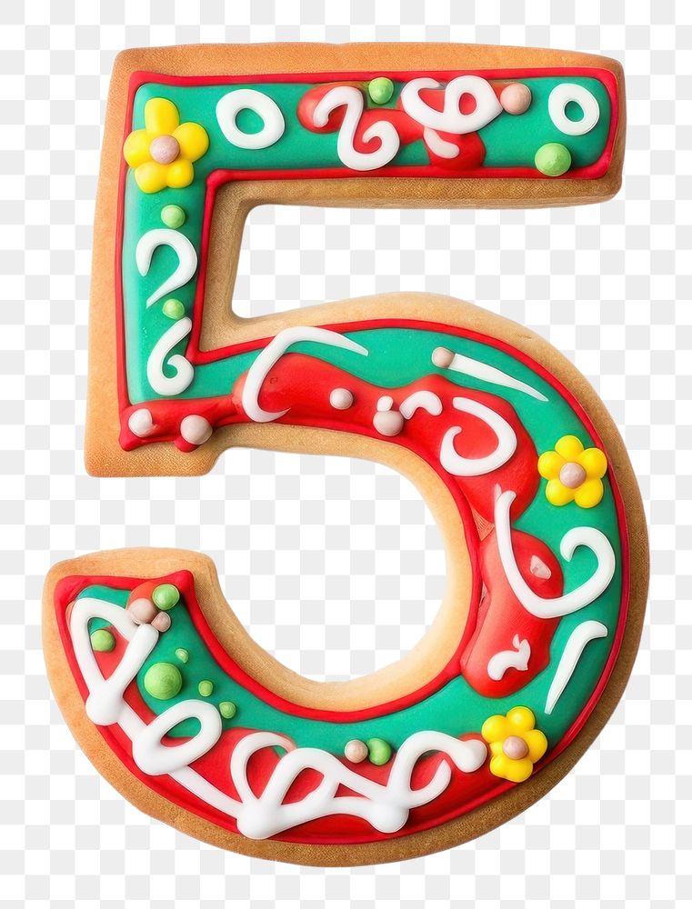 PNG  Number food alphabet cookie.