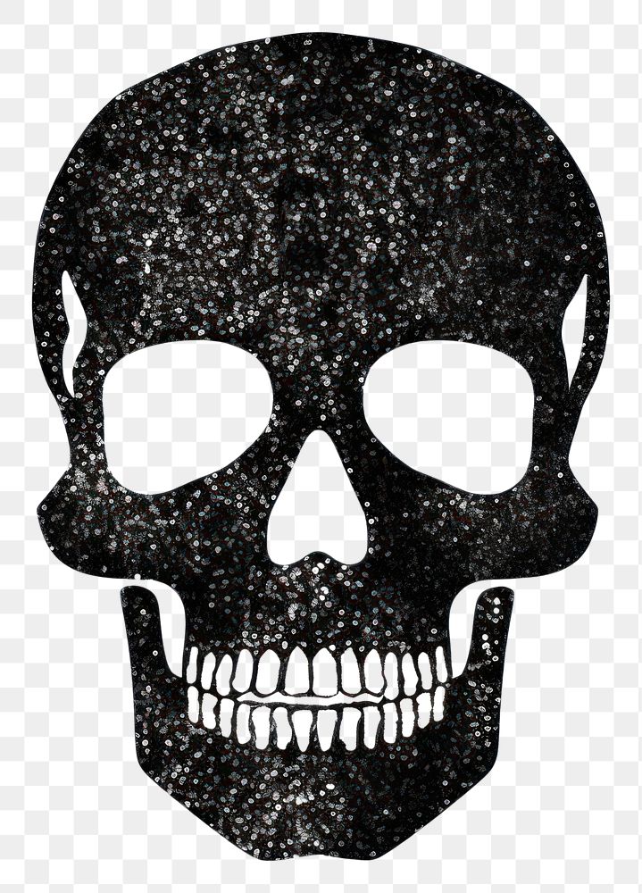 PNG Black color skull icon white background creativity monochrome.