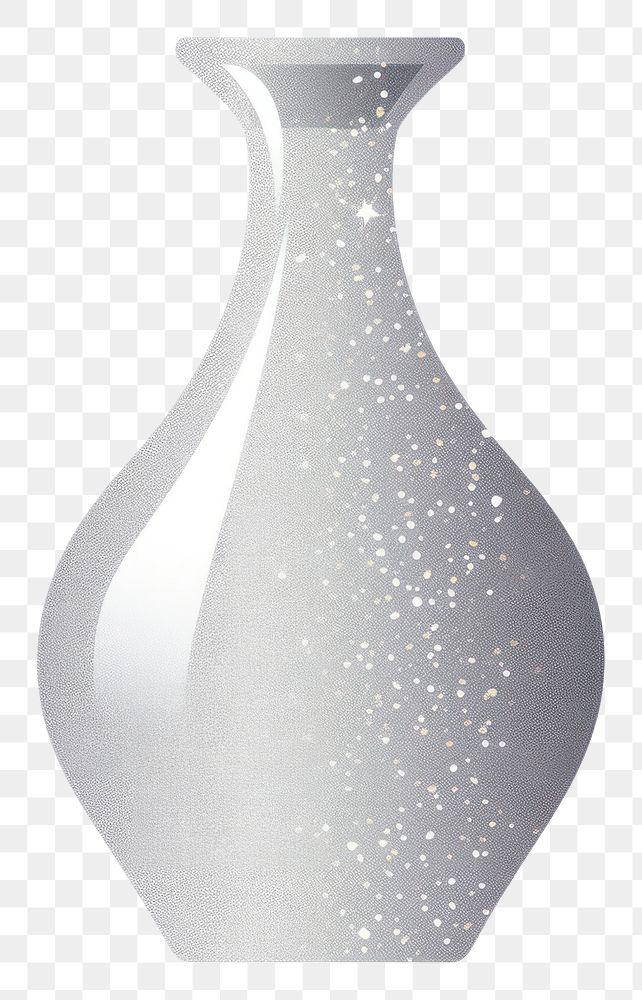 PNG Silver color vase icon porcelain bottle art.