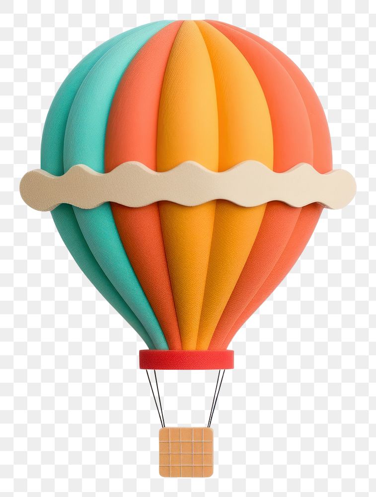 PNG Hot air balloon plasticine aircraft vehicle white background.