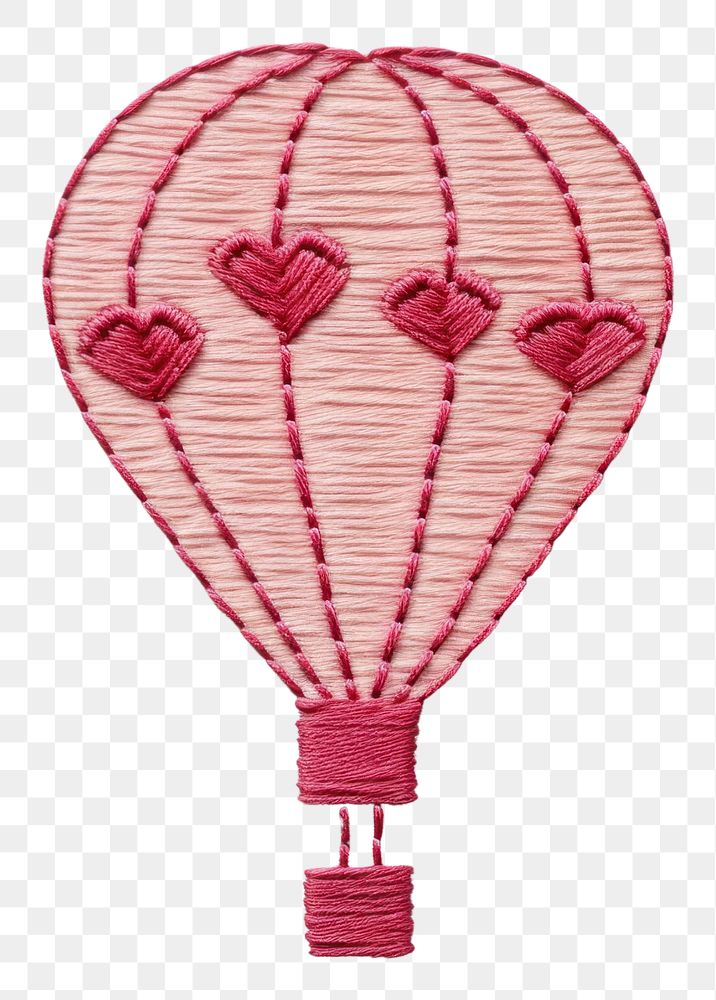 PNG Hot air balloon in embroidery style aircraft transportation celebration.