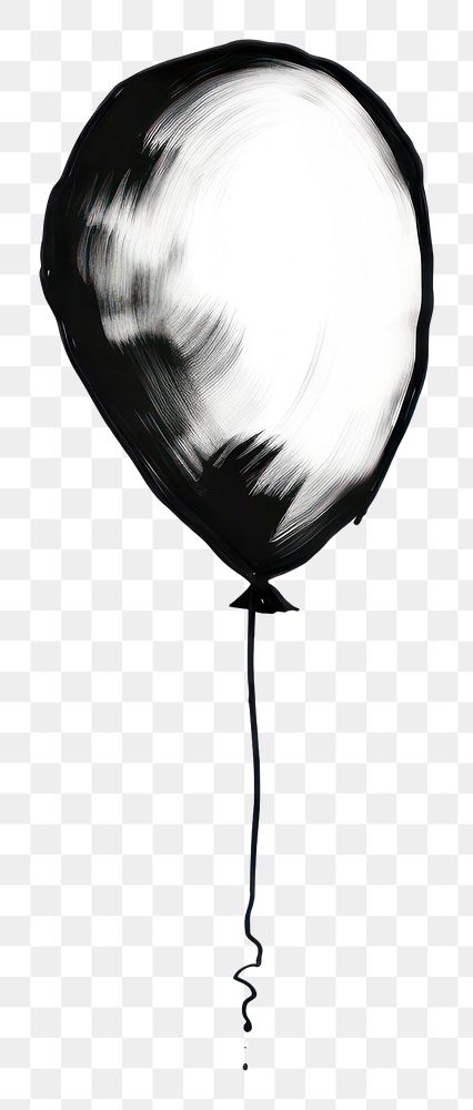 PNG Stroke outline of simple balloon in style chinese ink brush stroke drawing sketch black.