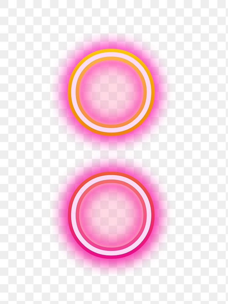 PNG colon symbol pink neon design, transparent background