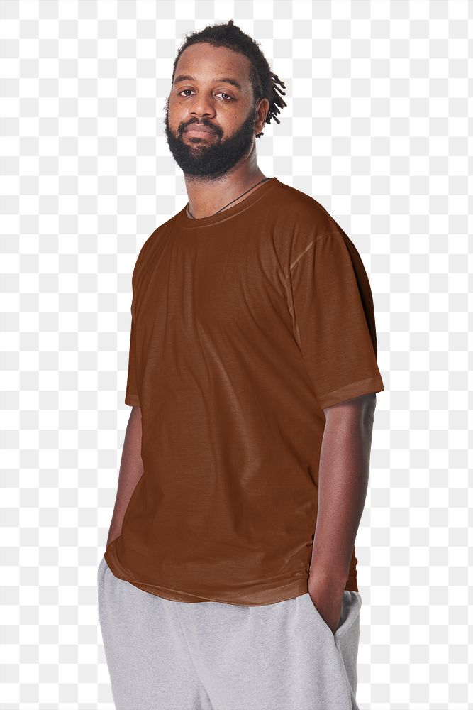 Men's t-shirt png sticker, fashion transparent background
