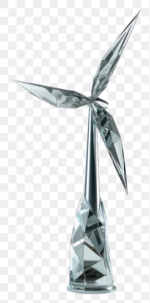 PNG Wind turbine sculpture silver art.