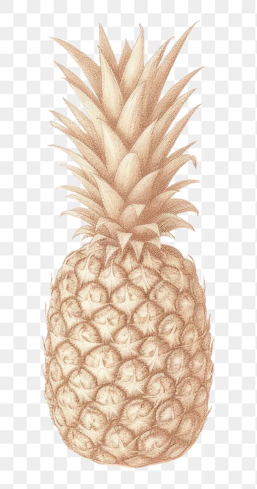 PNG Antique of pine apple pineapple sketch fruit.