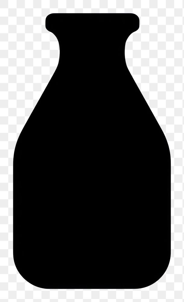 PNG Milk bottle chips logo icon black vase white background.