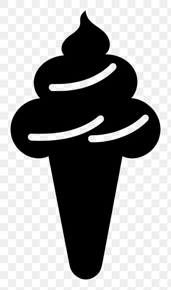 PNG Ice cream logo icon dessert black food.