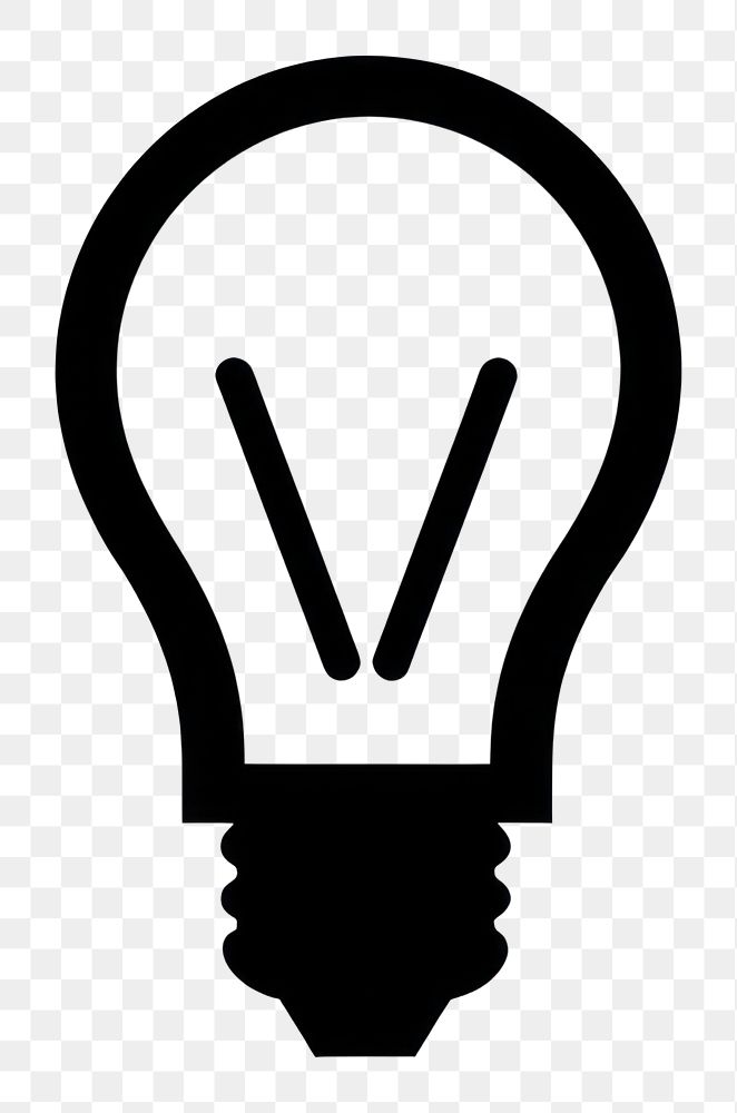 PNG Light bulb logo icon lightbulb black white.