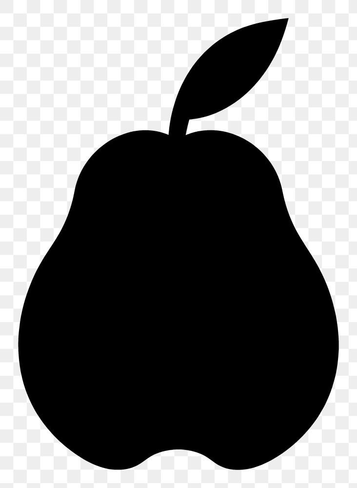 PNG Pear logo icon silhouette fruit black.