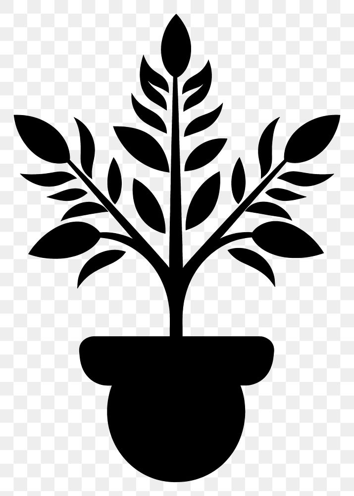 PNG Plant icon silhouette black leaf.