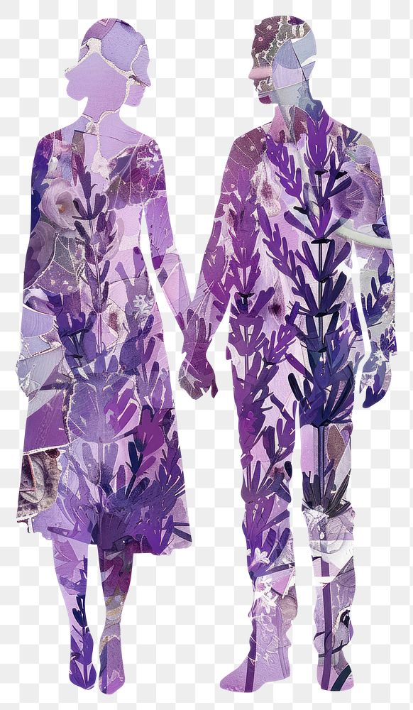 PNG Lavender Collage couple pattern adult togetherness.