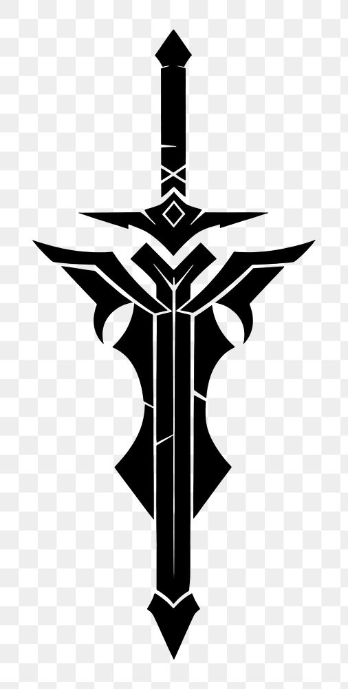 PNG Black minimalist gaming sword logo design symbol cross calligraphy.