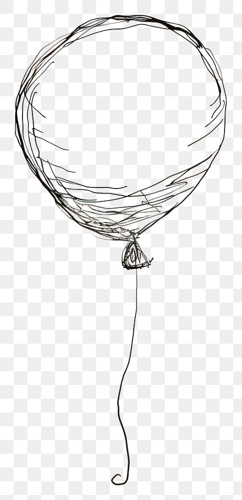 PNG Hand drawn of balloon drawing sketch cartoon