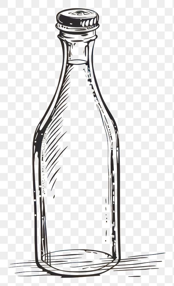 PNG Hand drawn of bottle drawing sketch glass.