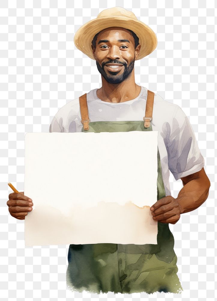 PNG African american farmer portrait standing holding.