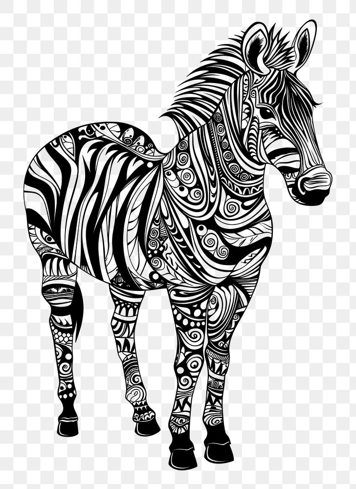 PNG  Zebra zebra illustrated wildlife.