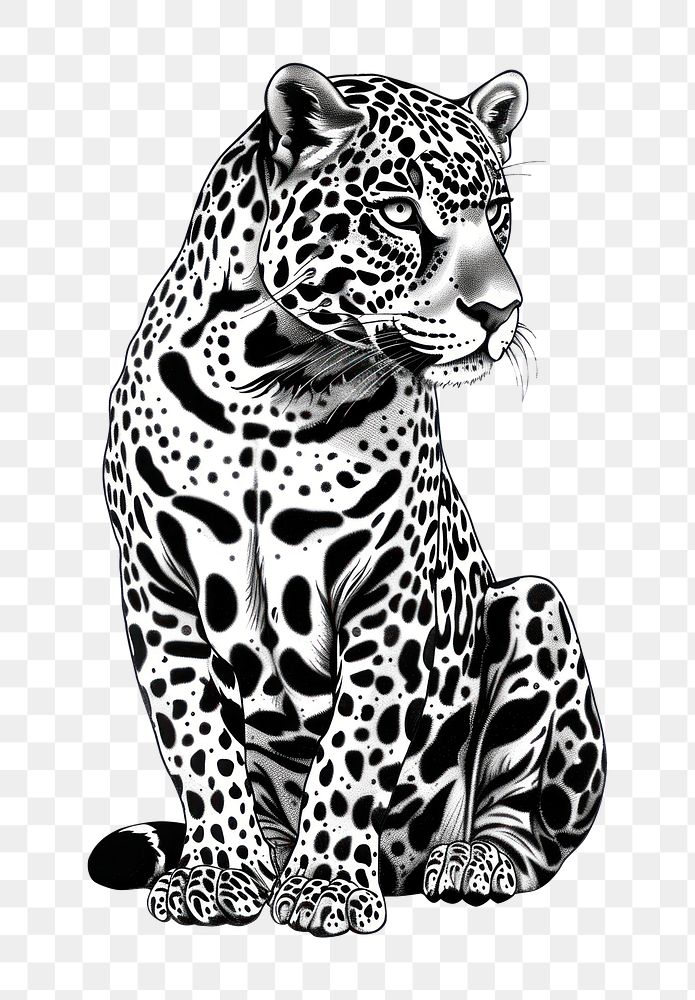 PNG  Jaguar jaguar illustrated wildlife.