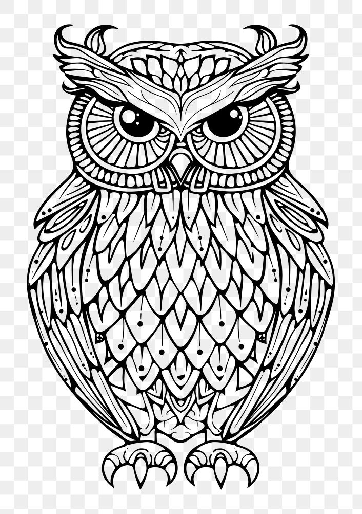 PNG  Owl illustrated drawing doodle.
