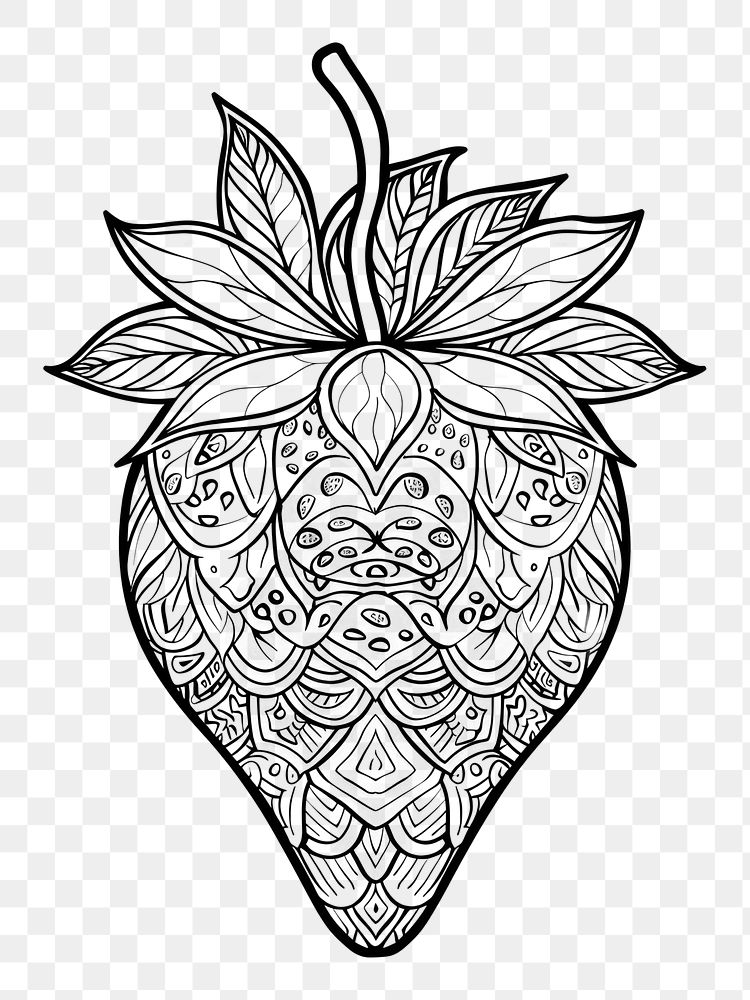 PNG  Strawberry illustrated graphics drawing.