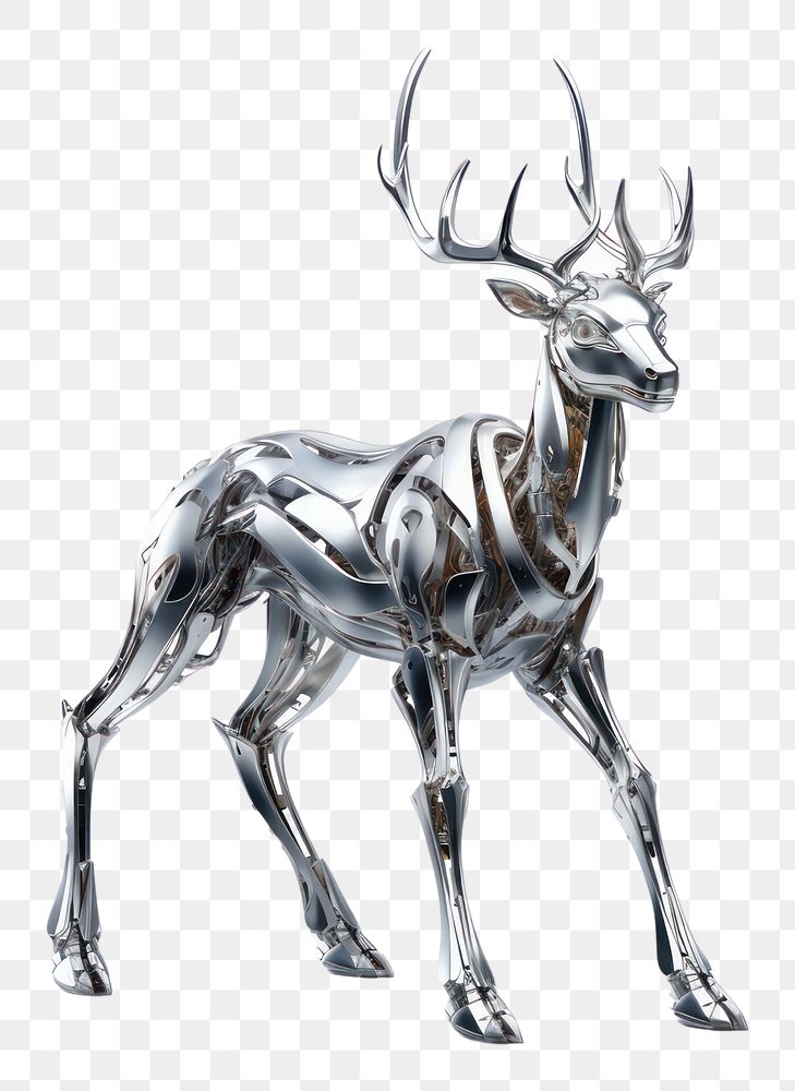 PNG Elf deer wildlife figurine.