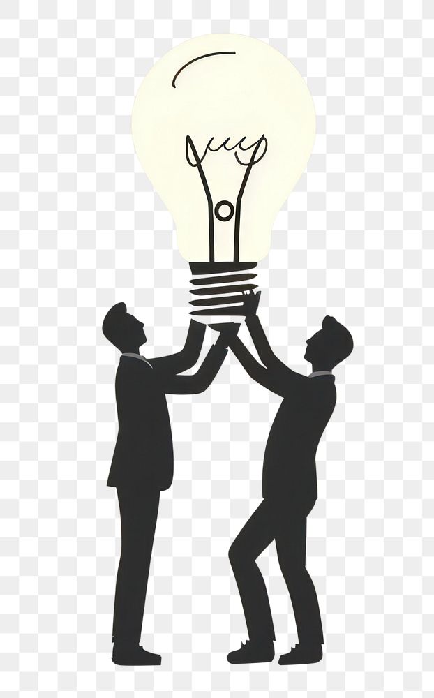 PNG Teamwork light lightbulb person.