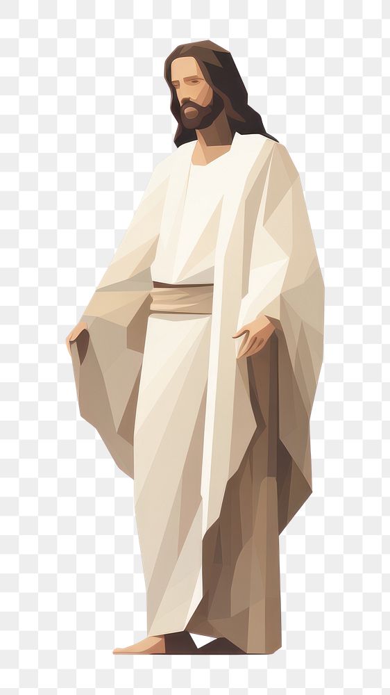PNG Jesus statue adult robe white background.
