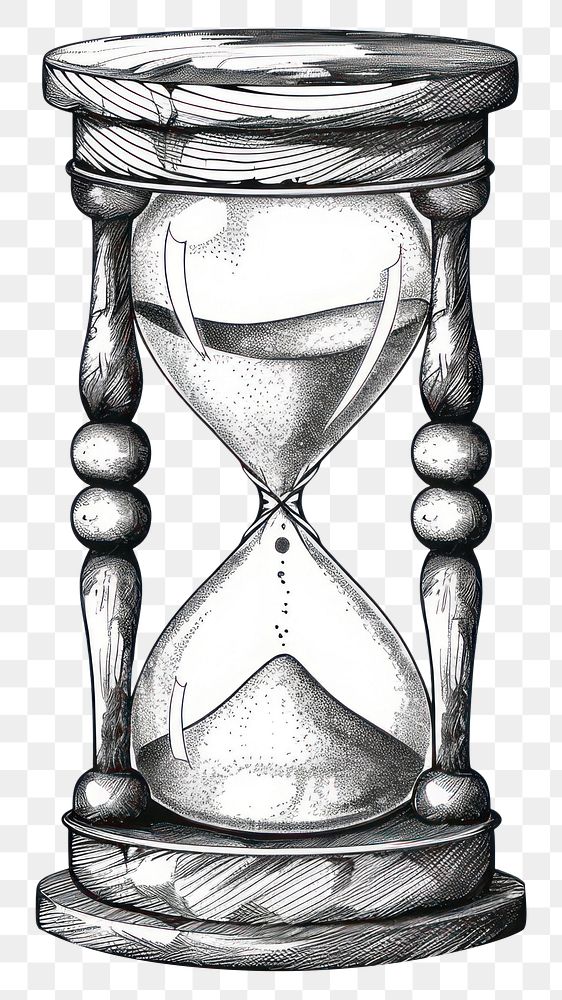 PNG  Hourglass monochrome deadline cartoon.