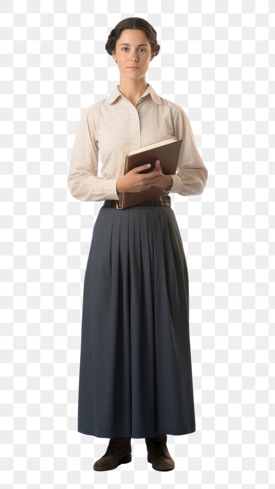 PNG Female teacher standing sleeve skirt.