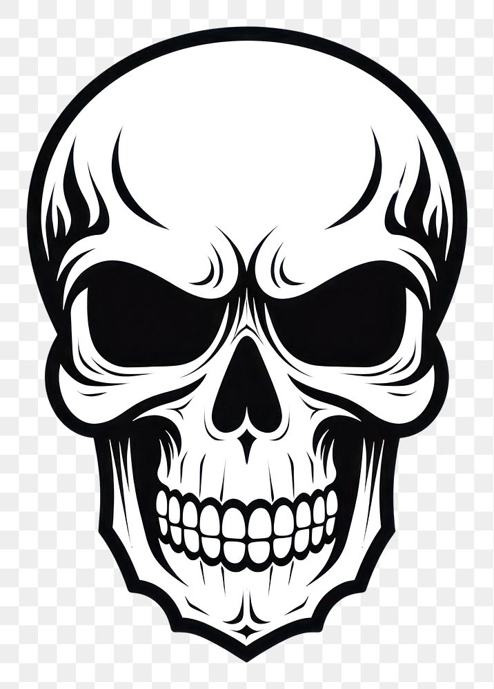 PNG  Skull black white logo.