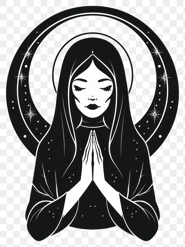 PNG Surreal aesthetic praying logo adult representation spirituality.