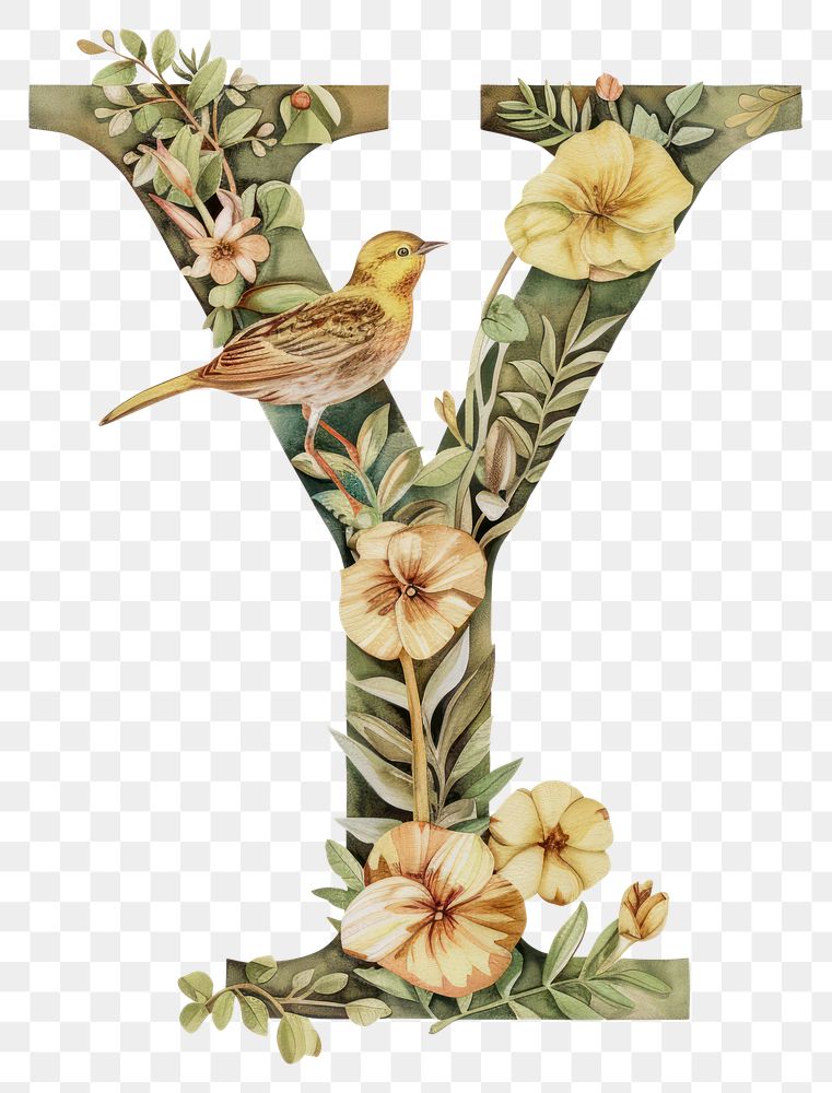 PNG The letter Y nature plant bird.