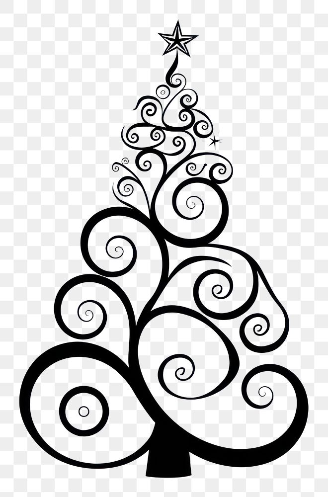 PNG Swirly Christmas Tree christmas christmas tree festival.