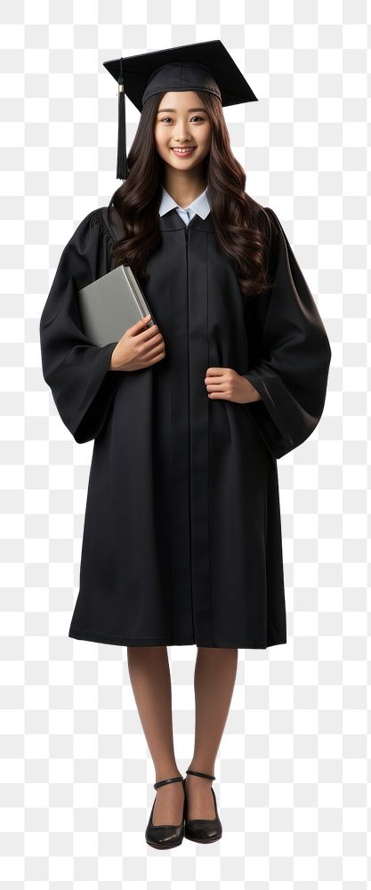 PNG  Girl graduation clothing overcoat student.