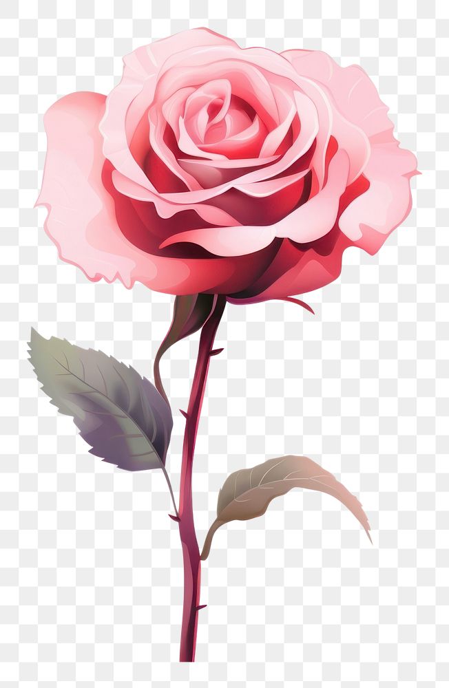 PNG Rose illustration blossom flower plant.