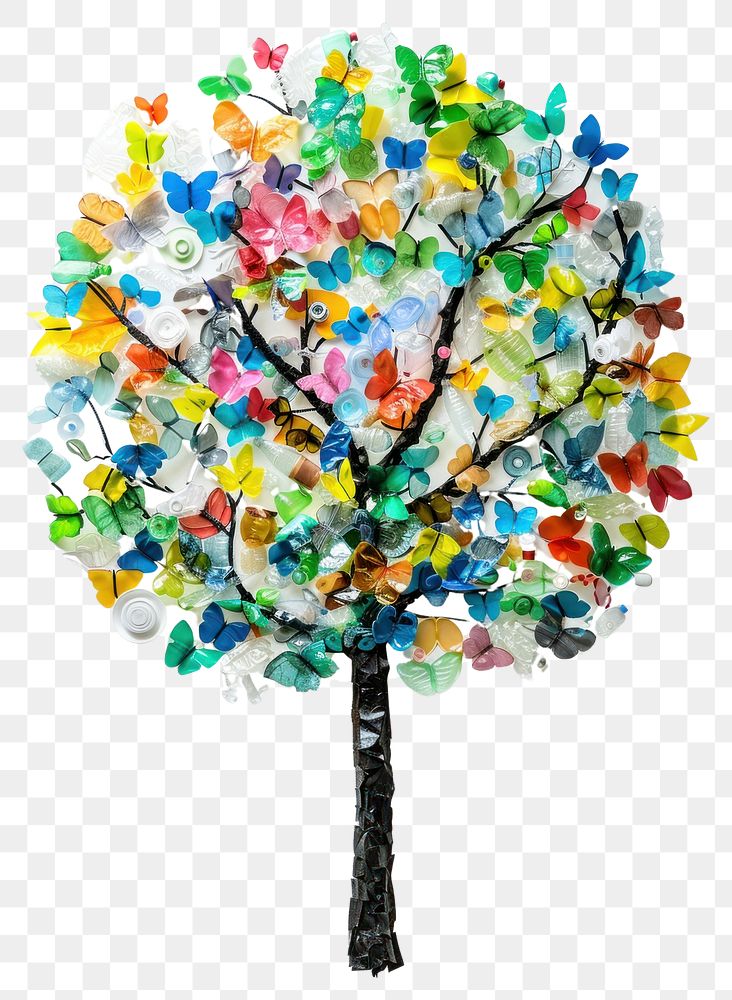 PNG Tree made from plastic accessories handicraft accessory.