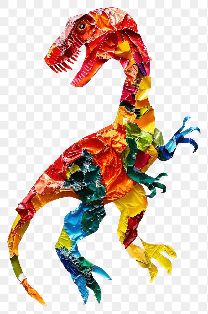 PNG Dinosaur made from polyethylene dinosaur animal art.