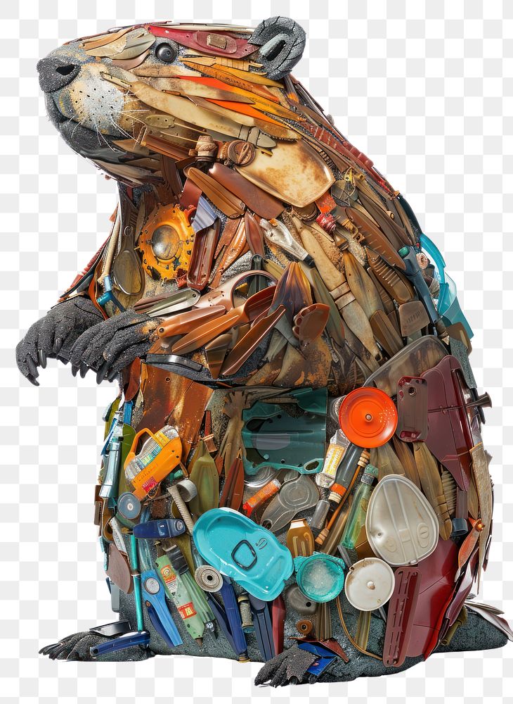 PNG Beaver made from plastic beaver clothing wildlife.